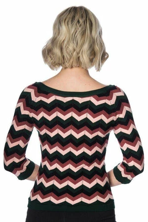 Banned Zoey Zig Zag Bow Front Top 2 Banned Zoey Zig Zag Bow Front Top - Image 2