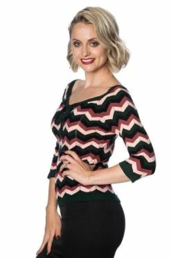 Banned Zoey Zig Zag Bow Front Top 10 Banned Zoey Zig Zag Bow Front Top -Clorhing Shop zoey zig zag bow front top banned 3 300x