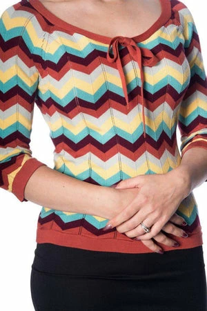 Banned Zoey Zig Zag Bow Front Top 8 Banned Zoey Zig Zag Bow Front Top - Image 8